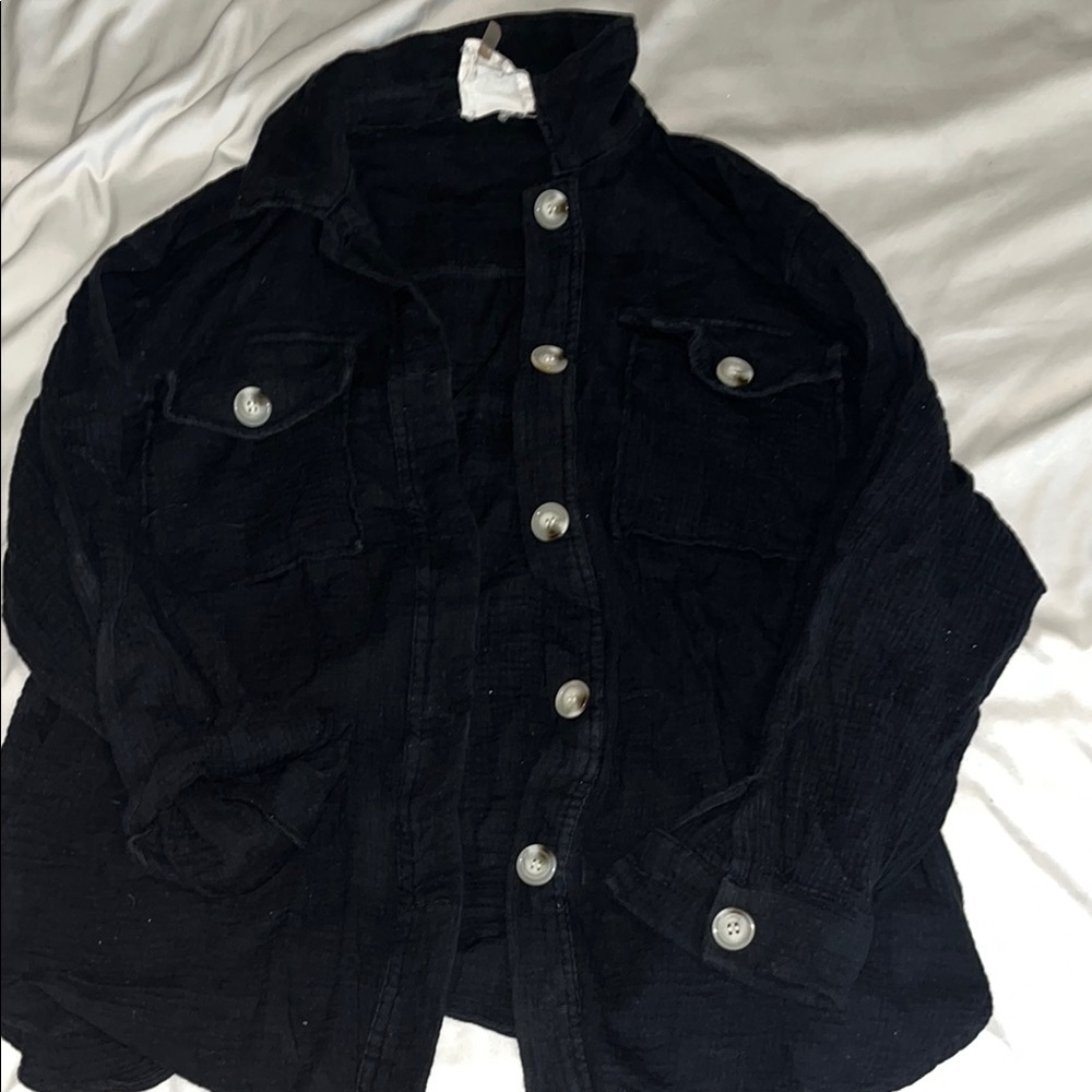 Women's Black Button-Up Jacket
